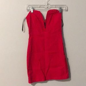 Plunging strapless dress